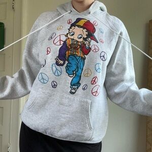 Vintage Betty Boop Peace Hoodie, Size L